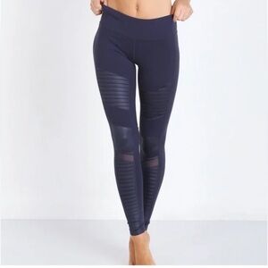 Alo Yoga Navy Moto Leggings